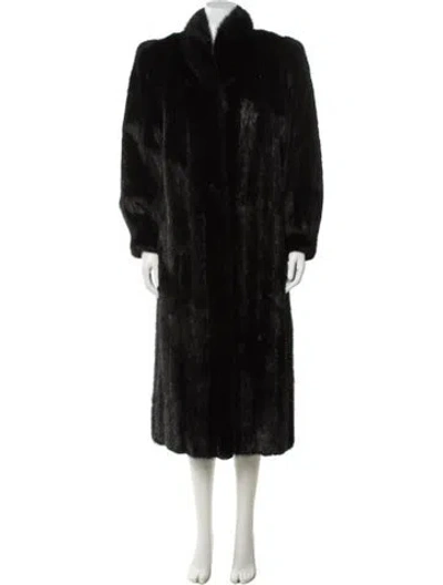Pre-owned John Pappas Furs Mink Fur Coat In Black