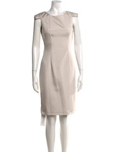 Pre-owned John Paul Ataker Bateau Neckline Knee-length Dress In Neutral