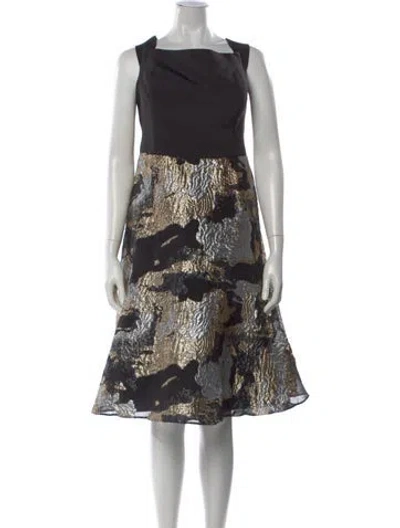 Pre-owned John Paul Ataker Printed Knee-length Dress In Black