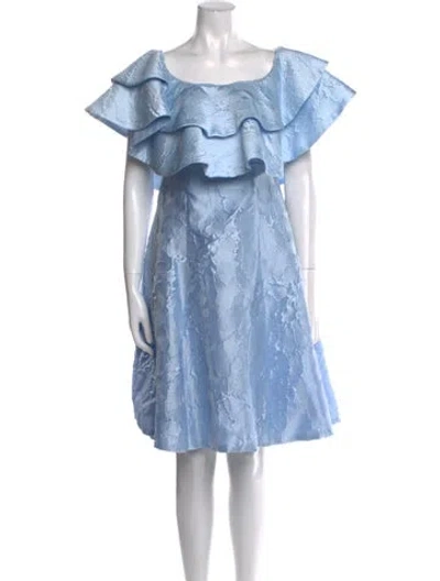 Pre-owned John Paul Ataker Scoop Neck Knee-length Dress In Blue