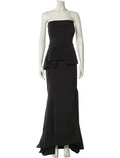 Pre-owned John Paul Ataker Strapless Long Dress In Black