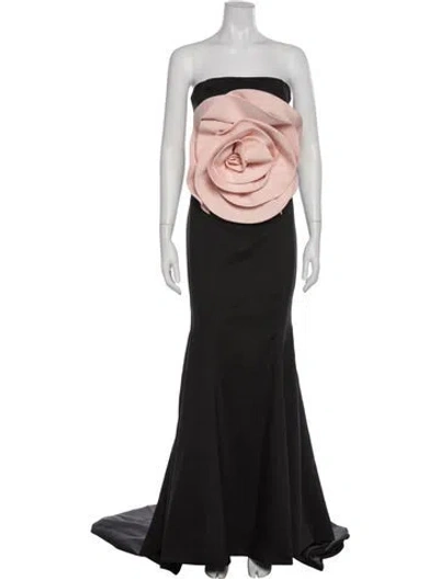 Pre-owned John Paul Ataker Strapless Long Dress In Black