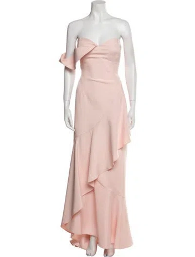 Pre-owned John Paul Ataker Strapless Long Dress In Pink