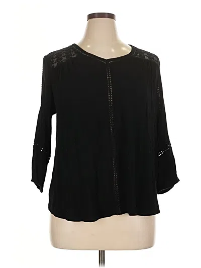 Pre-owned John Paul Richard 3/4 Sleeve Blouse In Black