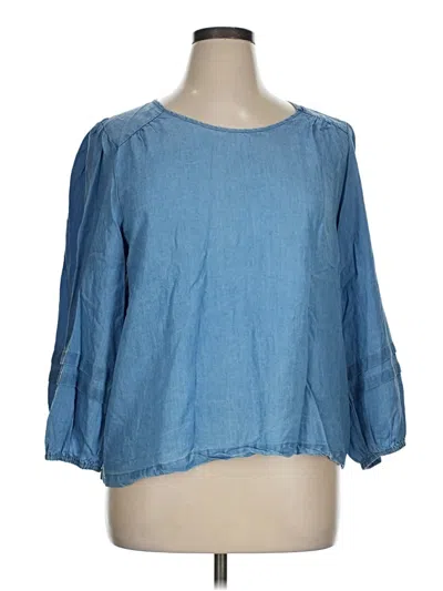Pre-owned John Paul Richard 3/4 Sleeve Blouse In Blue