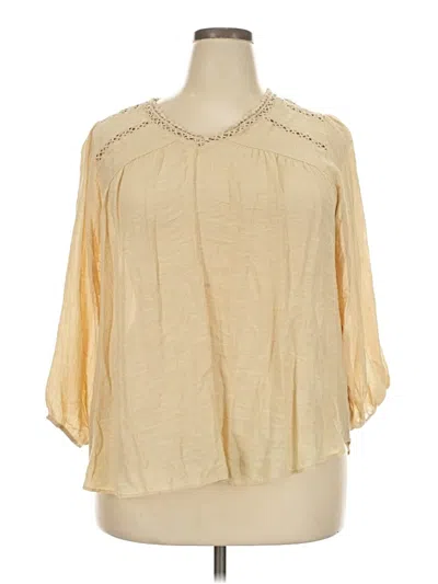 Pre-owned John Paul Richard 3/4 Sleeve Blouse In Gold