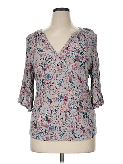 Pre-owned John Paul Richard 3/4 Sleeve Blouse In Gray
