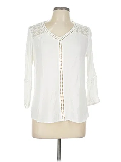 Pre-owned John Paul Richard 3/4 Sleeve Blouse In Ivory