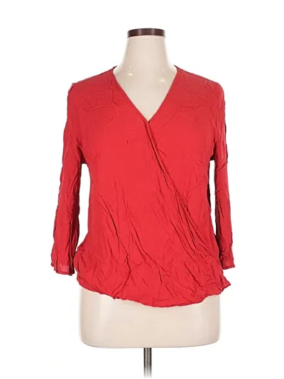 Pre-owned John Paul Richard 3/4 Sleeve Blouse In Red