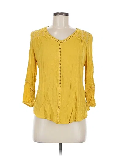 Pre-owned John Paul Richard 3/4 Sleeve Blouse In Yellow
