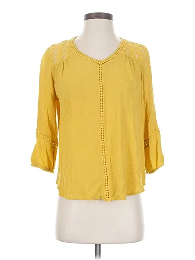Pre-owned John Paul Richard 3/4 Sleeve Blouse In Yellow