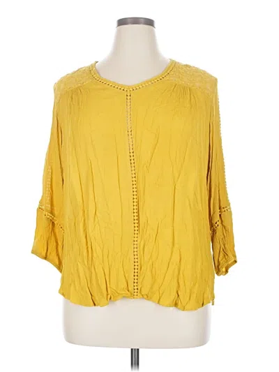 Pre-owned John Paul Richard 3/4 Sleeve Blouse In Yellow