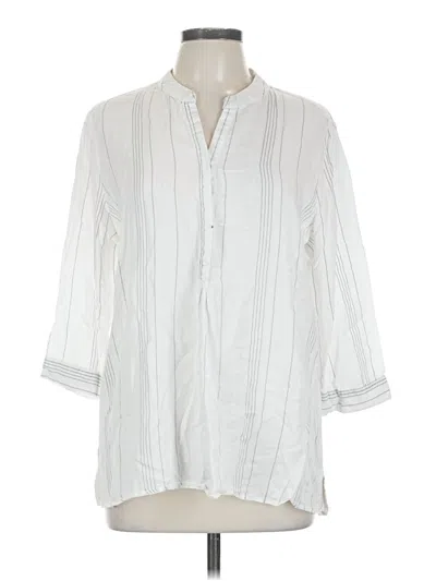 Pre-owned John Paul Richard 3/4 Sleeve Button Down Shirt In White