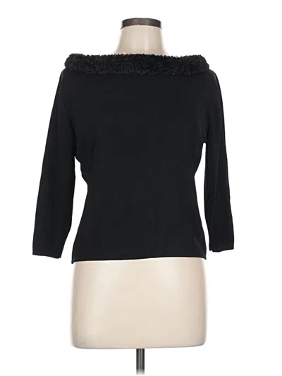 Pre-owned John Paul Richard 3/4 Sleeve Top Black Boatneck Tops