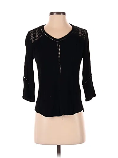 Pre-owned John Paul Richard 3/4 Sleeve Top Black Sweetheart Neckline Tops