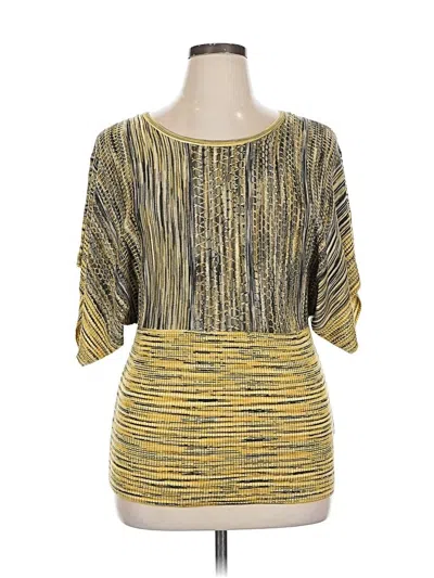 Pre-owned John Paul Richard 3/4 Sleeve Top Gold Boatneck Tops