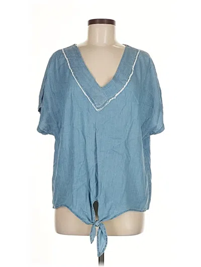 Pre-owned John Paul Richard Short Sleeve Blouse In Blue