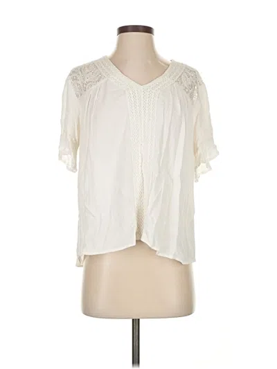 Pre-owned John Paul Richard Short Sleeve Blouse In White