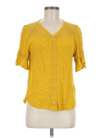 Pre-owned John Paul Richard Short Sleeve Blouse In Yellow