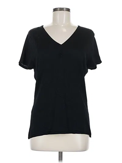 Pre-owned John Paul Richard Short Sleeve Top Black V-neck Tops