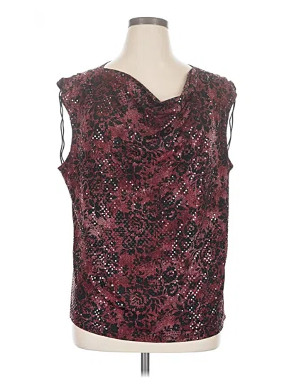 Pre-owned John Paul Richard Sleeveless Blouse In Burgundy