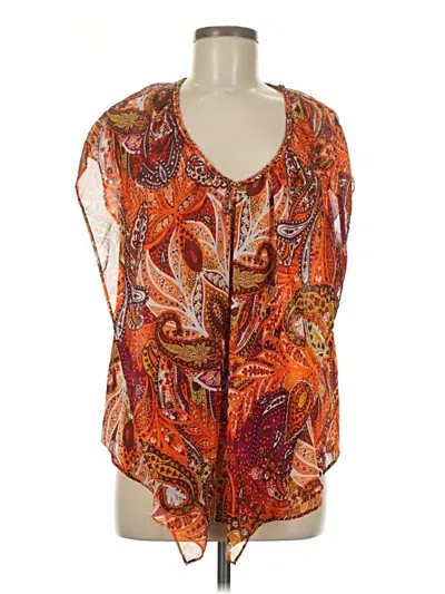 Pre-owned John Paul Richard Sleeveless Blouse In Orange