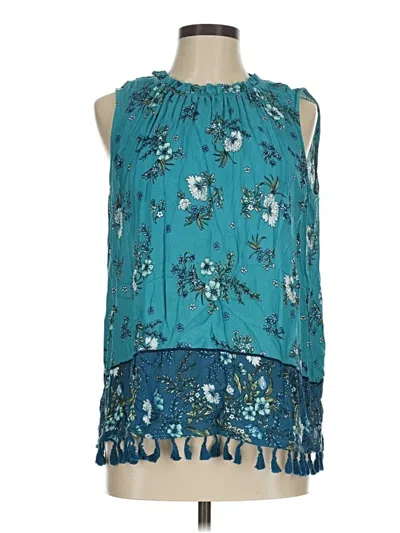 Pre-owned John Paul Richard Sleeveless Blouse In Teal