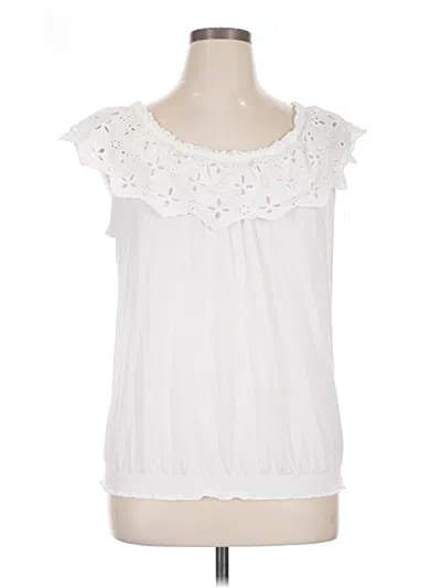 Pre-owned John Paul Richard Sleeveless Blouse In White