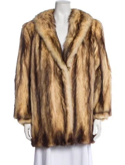 Pre-owned John Pavlis Vintage Fur Fur Coat In Neutral