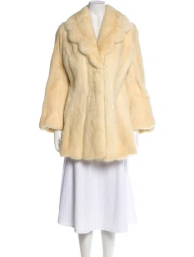 Pre-owned John Pavlis Vintage Mink Faux Fur Coat In Neutral