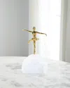 John-richard Brass Dancer On Selenite Sculpture In Gold