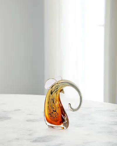 John-richard Collection Abstract Glass Elephant Sculpture, Small In Yellow