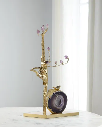 John-richard Collection Amethyst Grove Sculpture On Brass Base In Gold