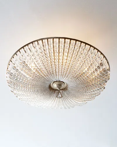 John-richard Collection Beaded Crystal Six-light Semi-flush Ceiling Fixture In Clear