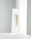 John-richard Collection Brass Bird Sculpture On Selenite Roost I In Clear
