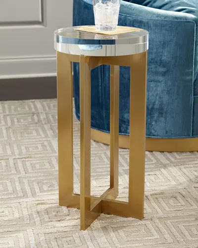 John-richard Collection Brass Crystal Martini Table In Gold