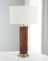 John-richard Collection Burnt Sienna Marbled Glass Table Lamp In Red