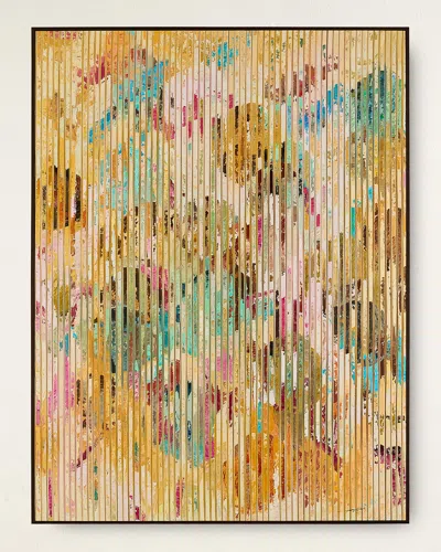 John-richard Collection Cascading Colors Original Oil Painting On Canvas By Teng Fei In Neutral