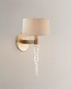 John-richard Collection Cascading Crystal Waterfall 14" Sconce In White