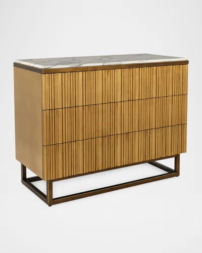 John-richard Collection Destello 3-drawer Chest In Gold