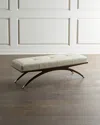 John-richard Collection Euclidean Leather Bench In Gray