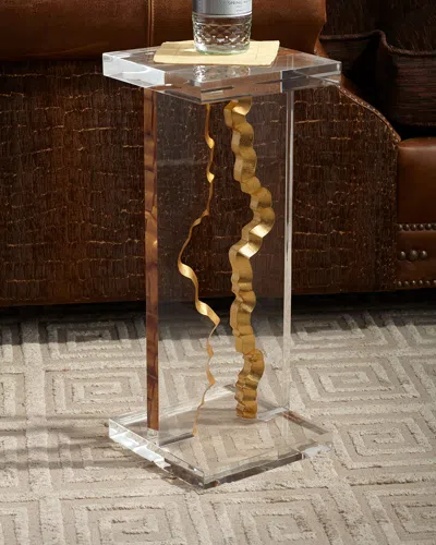 John-richard Collection Gold Landscape Martini Table In Acrylic/gold