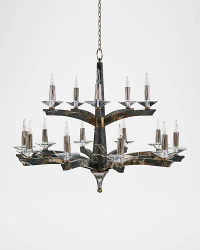 John-richard Collection Inverness 15-light 2-tier Marble Chandelier, 52" Round