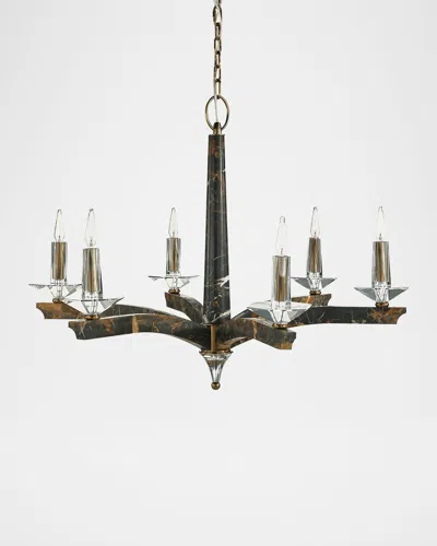 John-richard Collection Inverness 6-light Marble Chandelier, 41" Round In Black