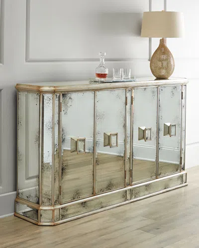 John-richard Collection Delancey Sideboard In Mirror/gold Trim