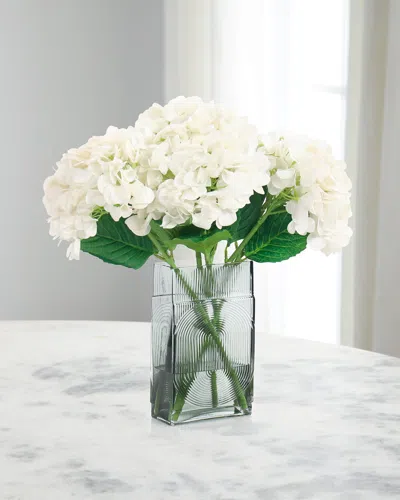 John-richard Collection Luminous Hydrangeas 19" Faux Floral Arrangement In Glass Vase In Multi
