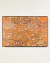 John-richard Collection Meandering Pathways Original Oil Painting On Canvas By Teng Fei In Orange