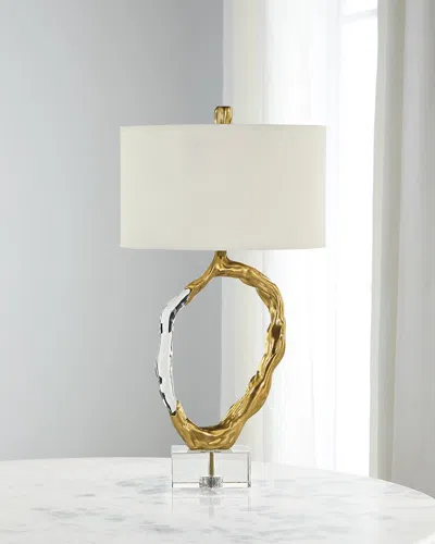 John-richard Collection Metallic Ice 32.5" Table Lamp In White