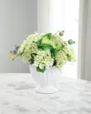 John-richard Collection Napa Garden 13" Faux Floral Arrangement In Vase In White