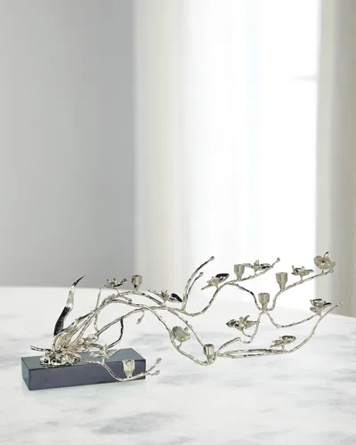 John-richard Collection Orchids In Bloom 6-candle Candleholder In Silver